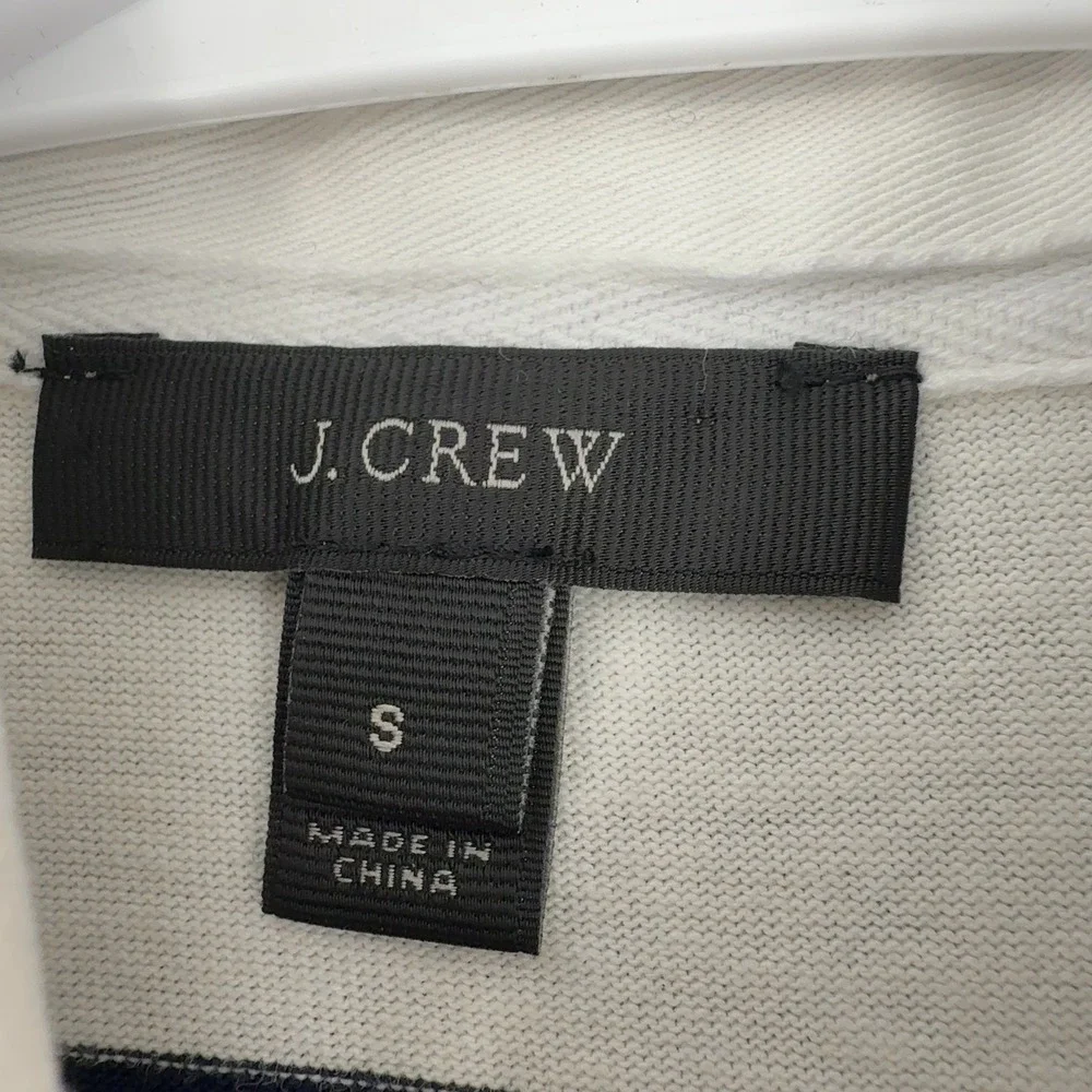 J Crew Rugby Shirt Mens S Navy Cotton Striped Long Sleeve Preppy Classic